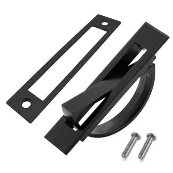 Домашний напольный шкаф Ручка двери из цинкового сплава Накладка-пушпул Замок Татами Скрытая ручка Врезная чёрный