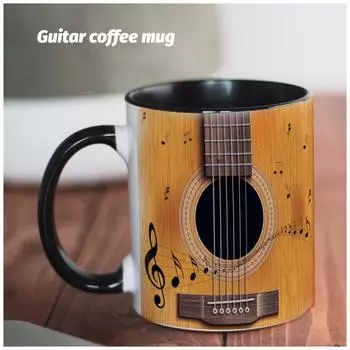 Домашний офис 350 мл керамическая кофейная кружка с рисунком гитары для гостиной кружка для чая портативная кружка для путешествий для студентов 350ml