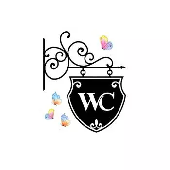 Домашний офис Насекомое туалет бетонная стена наклейка торговый центр ресторан съемная ванная комната деревянная дверь наклейка ПВХ декоративная дверная табличка