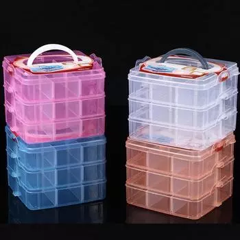Домашний отдых Портативный уличный инструментальный органайзер, небольшой трехслойный съемный многофункциональный ящик для хранения ювелирных изделий чистый