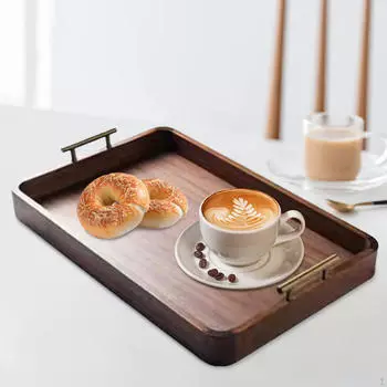 Домашний поднос для сервировки фруктов и косметики, переносной настольный органайзер для чая 34cmx24cmx6cm