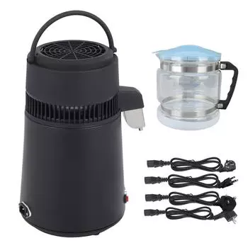 Домашний производитель дистиллированной воды, 4 л, кнопка из нержавеющей стали, стальной носик, автоматический дистиллятор воды Mach US Plug 110V