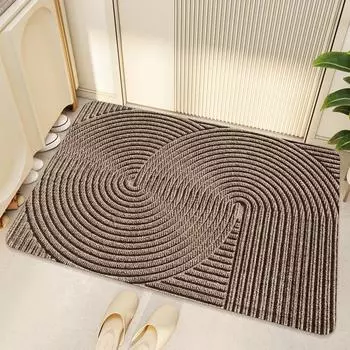 Домашний противоскользящий напольный коврик из ПВХ с шелковым кольцом для домашнего использования, прост в уходе и царапает грязь, устойчив к износу и трению о уличные ковры. 45*75cm