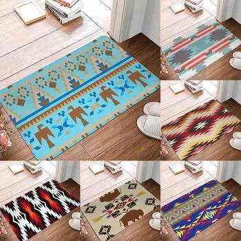 Домашний прямоугольный нескользящий коврик, приветственный коврик, напольный коврик, современный клетчатый узор, коврик для спальни, гостиной, входной двери 40x60cm