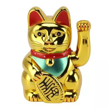 Домашний рабочий стол солнечная энергия развевающаяся рука Fortune Cat 5 дюймов Lucky Fortune Cat для дома автомобиля золото золотистый