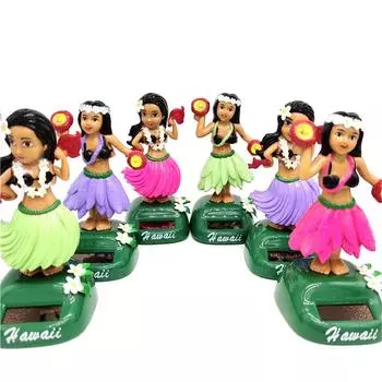 Домашний стол, украшение для автомобиля, танцующая кукла, автомобильные аксессуары, игрушка на солнечной энергии, качающая головой, Гавайи, качающаяся анимированная девушка, автомобильное украшение