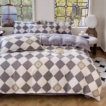 Домашний теплый утолщенный полированный комплект из четырех предметов кашемировое постельное белье пододеяльник комплект из трех предметов для общежития постельное белье 1.2m bed