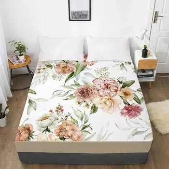 Домашний текстиль Цветы 3D-печать с рисунком Простыня наматрасник Резинка Простыня Постельные принадлежности 120x200 3pcs