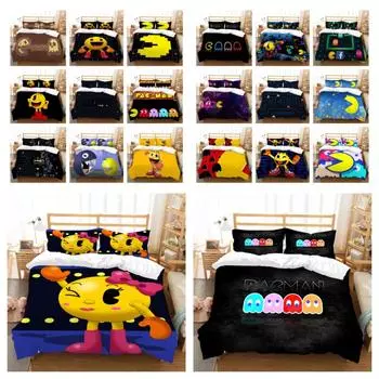 Домашний текстиль для подарка на день рождения Pac-Man наволочка с 3D принтом из микрофибры, комплект постельного белья, комплекты одеял UK Single 135x200cm