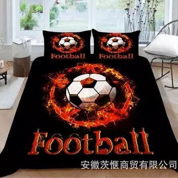 Домашний текстиль Электронная коммерция Постельное белье Двух- или трехкомпонентное футбольное одеяло с цифровой печатью 3D 90*200