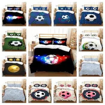 Домашний текстиль, комплект пододеяльников с постельными принадлежностями, подушка с футбольным принтом, домашняя постельная одежда, уникальный дизайн, постельный костюм UK Single 135x200cm
