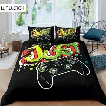 Домашний текстиль Комплект постельного белья Gamer Life 3D Pattern Printed Duvet Cover Set Twin Full Queen King Boys Adults Полиэстеровый пододеяльник EU single(135x200cm)