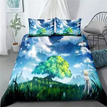 Домашний текстиль, Постельное белье, Пододеяльник из трех частей, Наволочка. UK Single 135 * 200cm two-piece set (90g)