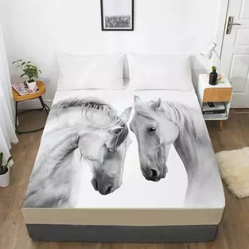 Домашний текстиль Простыня с рисунком морских животных 3D-печать Чехол для матраса Простыня с эластичной резинкой Постельное белье Отдельный предмет 120x200 3pcs