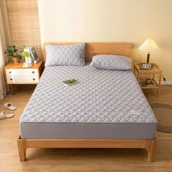 Домашний текстиль, простыня, утолщенное хлопковое сэндвич-покрывало, эластичная лента, защитный чехол для матраса, двойная простыня королевского размера 90x190cm-Sheets