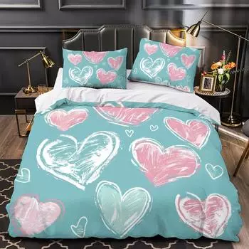 Домашний текстиль романтический стиль для девушки любовь 3D принт мечта узор комплект постельного белья односпальный двуспальный пододеяльник наволочка для дома DE 135x200cm