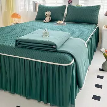 Домашний текстиль в стиле принцессы, юбка-кровать, покрывало из латекса, ледяной шелк, крутой мягкий коврик, летнее одеяло с кондиционером, постельное белье из четырех предметов 120x200cm