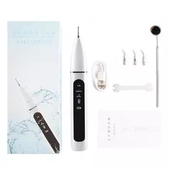 Домашний ультразвуковой стоматологический скалер портативный электрический зубной скалер умный экран водный очиститель зубов 3 режима инструменты для удаления зубного камня белый