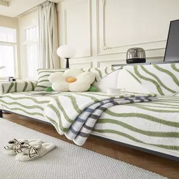 Домашний утолщенный чехол для дивана, полосатый кожаный чехол для дивана, ткань, полотенце, кашемир, зимняя плюшевая подушка для дивана, утолщенная подушка 70x70cm