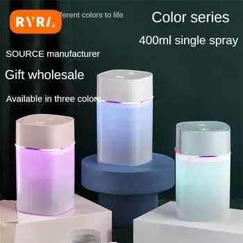 Домашний увлажнитель, удобный большой емкости, USB-интерфейс, бесшумный настольный увлажнитель, увлажнитель с одним распылителем, визуальный уровень воды pink 400ml