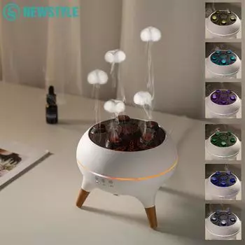 Домашний увлажнитель воздуха 250 мл с дистанционным управлением, динамический распылитель в виде кольца медузы, эфирные масла, аромадиффузор с цветной ночной подсветкой EU