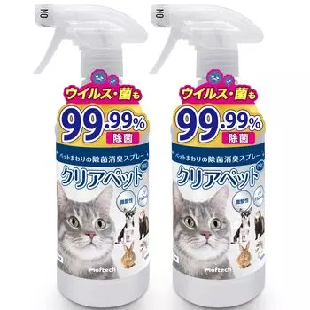 Домашний вирус Cat Calici Canine Parvo Неактивная хлорноватистая кислота Вода Слегка кислая Moftec Clear Pet Pro 500 мл Дезинфицирующее средство/дезодорант (2 бутылки)