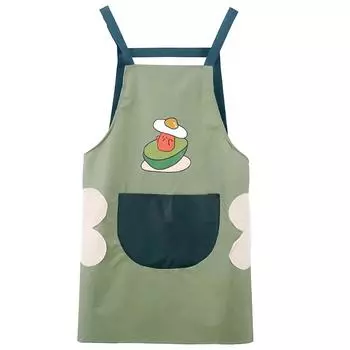 Домашний женский мужской милый кухонный маслостойкий фартук для готовки стираемый ручной взрослый фартук для выпечки с карманом One Size темно-зеленого