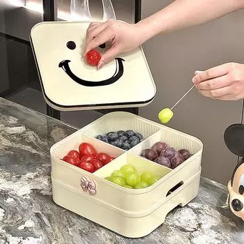 Домашний журнальный столик, расположение закусок, запечатанный органайзер для подноса с сухофруктами One layer