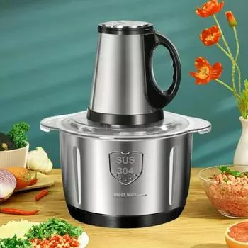 Домашняя электрическая мясорубка многофункциональная регулируемая 5л кухонная овощерезка машина для обработки пищевых продуктов