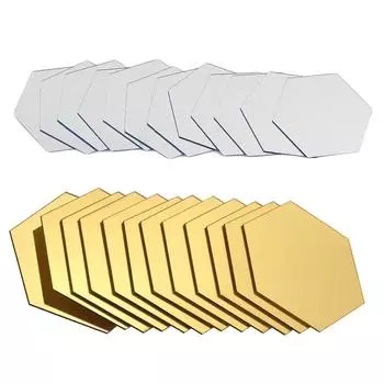 Домашняя электроника 12 шт. шестиугольная стереозеркальная наклейка на стену съемная водонепроницаемая самоклеящаяся 40*46*23mm серебряный