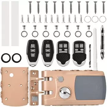 Домашняя безопасность Интеллектуальный замок Противоугонный замок без ключа с четырьмя пультами дистанционного управления