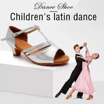 Женская обувь для латинских танцев, обувь для бальных танцев сальса, танго, на низком каблуке, мягкая подошва, каблук 4 см 30 золотой