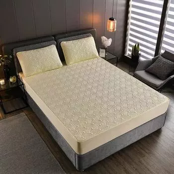 Домашняя хлопковая простыня, цельный хлопковый зажим, утолщенный наматрасник, защитный чехол, съемное полное объемное покрывало 100x200x25cm