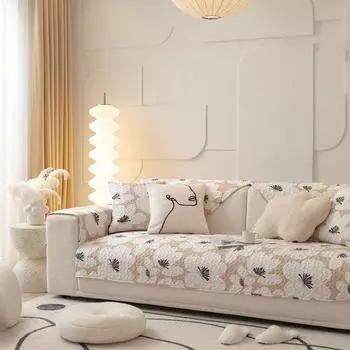 Домашняя хлопковая удобная подушка для дивана в деревенском стиле, универсальный чехол для дивана Four Seasons, полный пакет, простая и современная высококачественная противоскользящая тканевая подушка 45*45cm pillowcase 1pcs