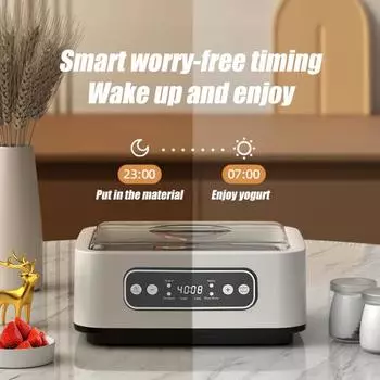Домашняя йогуртница с большой емкостью, цифровым дисплеем, регулируемой постоянной температурой, многоцелевая пробиотическая машина A EU