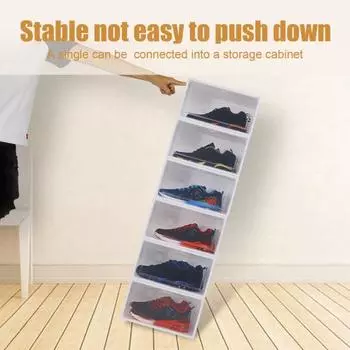 Домашняя коробка для обуви Видимый пылезащитный раскладной край Удобный большой объем для хранения бытовых вещей