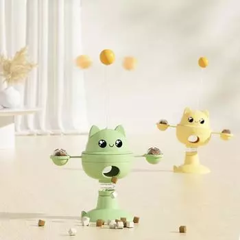 Домашняя кошка протекающая еда дразнящая палочка развивающая игрушка котенок скука весеннее веселье вращающийся кот поворотный стол принадлежности для кошек зелёный