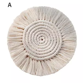 Домашняя креативная хлопковая оплетка, подставка под чашку ручной работы в стиле макраме, нескользящий коврик для чашки в богемном стиле E
