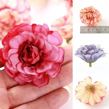 Домашняя кухня Цветочные многослойные головки Поддельные цветы пиона Аксессуары ручной работы Искусственный шелк Искусственные цветы 10 шт. Домашний декор Гортензия Инструменты «сделай сам» красный