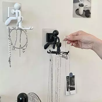 Домашняя кухня Лопатка вращающийся крючок Гостиная Ключ Ожерелье без пробивки прочный и не оставляющий следов клейкий крючок чёрный