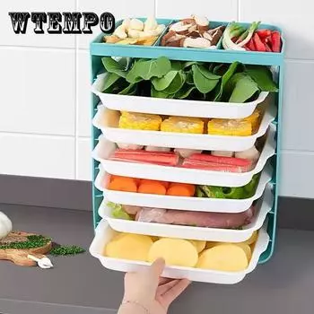 Домашняя кухонная тарелка, тарелка для хранения овощей, подвесная полка, складной тип ящика, тарелка для подготовки к бесплатному сверлению, домашние органайзеры 25*31*12.5cm серый