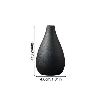 Домашняя маленькая ваза-контейнер для выращивания цветочного органа гидропонного черного керамического украшения