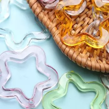 Домашняя мода 20 шт. прозрачный акриловый пятиугольный кулон ручной работы DIY ювелирные аксессуары 30 мм звезды свободные бусины 20Pcs