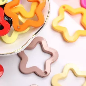 Домашняя мода акриловые подвески для изготовления ожерелья и сережек 40 шт. 30 мм DIY ювелирный материал карамельный цвет подвеска с пентаграммой