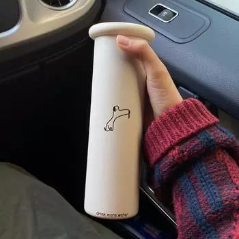 Домашняя Нишевая Креативность, Милая Собака-Ремонтник, Крышка-Гриб, Легкая Кружка, Термос из Нержавеющей Стали 316, Прямая Кружка 300 мл 300ml