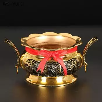 Домашняя обстановка Буддийская храмовая утварь Двойная серьга из сплава Курильница для благовоний Бытовая курильница 4inch