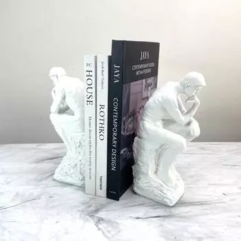 Домашняя обстановка Европейская современная скульптура Мыслитель Ремесла Мыслитель Искусство Украшения Задняя часть книги Держатель для книги Украшения