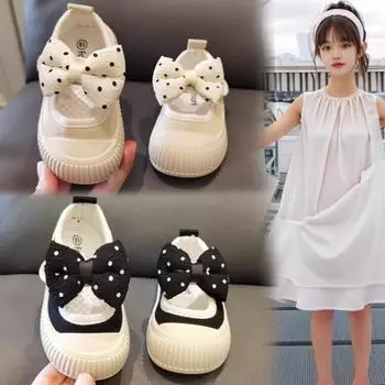 Домашняя обувь для детского сада, детская парусиновая обувь, весенне-осенняя обувь для девочек, детские однобортные туфли, простая повседневная тканевая обувь. 18 белый