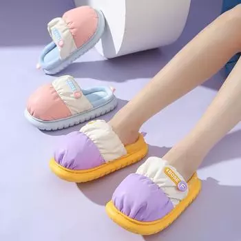 Домашняя обувь Женские повседневные теплые тапочки для пар, пушистые шлепанцы для спальни, домашние тапочки из хлопка, женская комфортная обувь 2024 36-37