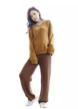 Домашняя одежда Пижама Длинный рукав [Вермут] Женская (Верблюд) верблюд